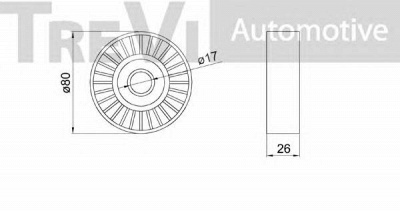 TREVI AUTOMOTIVE ta2221 -  Паразитный / ведущий ролик, поликлиновой ремень